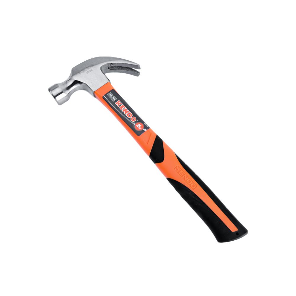 ค้อนหงอนด้ามไฟเบอร์หุ้มยาง KENDO 25104 16 ออนซ์