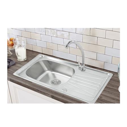 ซิงค์ฝัง 1หลุม 1ที่พัก LUCKY FLAME STB-7545XL สเตนเลส_2