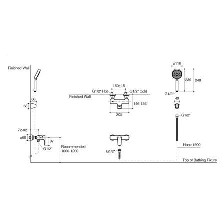 ก๊อกผสมอ่างอาบ KOHLER K-25108T-4-CP_1