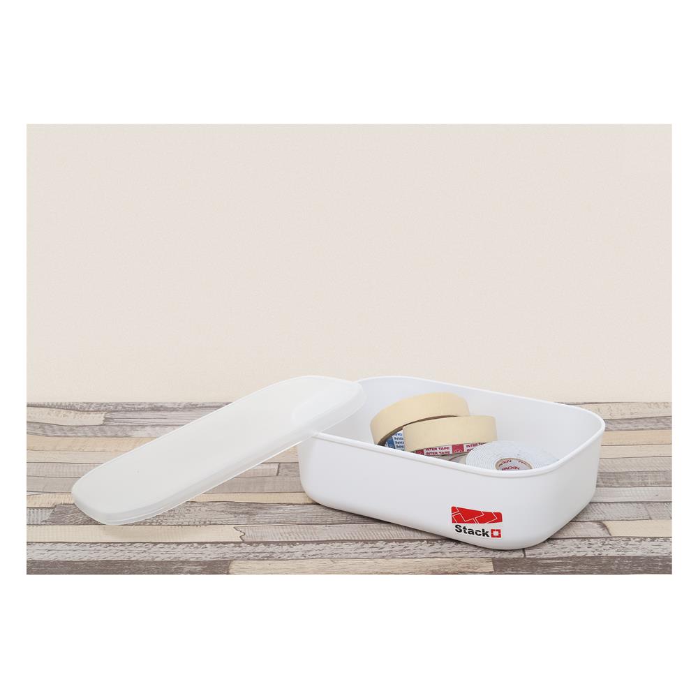 กล่องฝาปิด STACKO 63515 S CALLA 18x26.5x8 ซม. สีขาว