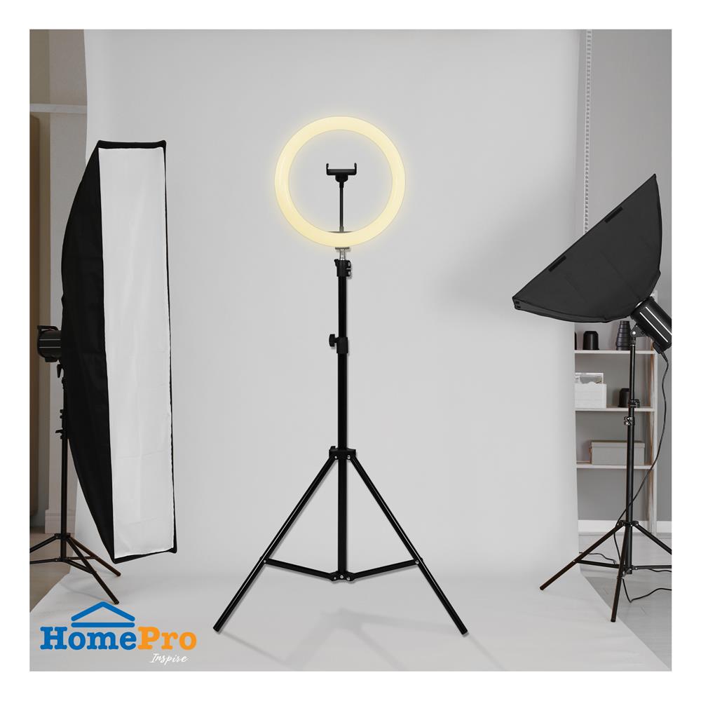 ไฟวงแหวน ตั้งพื้น LED CARINI BO-BT21D สีขาว/ดำ