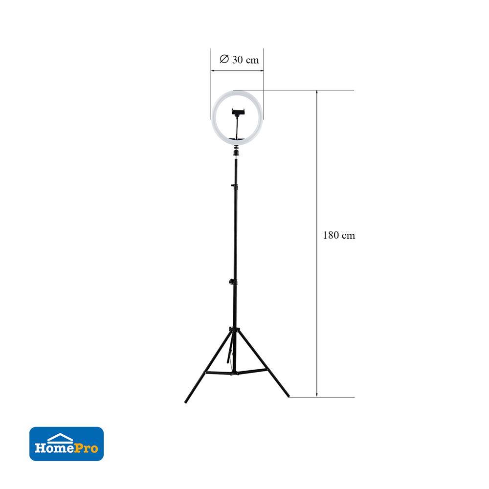 ไฟวงแหวน ตั้งพื้น LED CARINI BO-BT21D สีขาว/ดำ