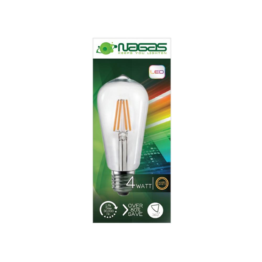 หลอด LED NAGAS ST64 FILAMENT 4 วัตต์ WARMWHITE E27