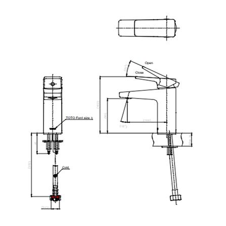 ก๊อกอ่างล้างหน้า TOTO TTLR105FKR สีโครม_1