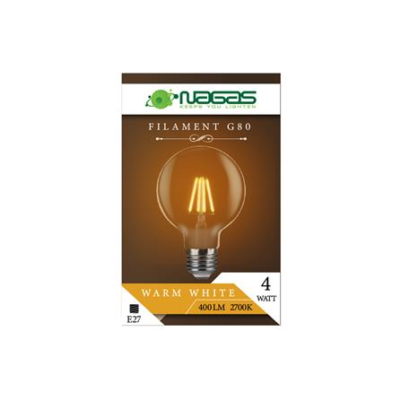 หลอด LED NAGAS FILAMENT G80 4 วัตต์ WARMWHITE E27_1