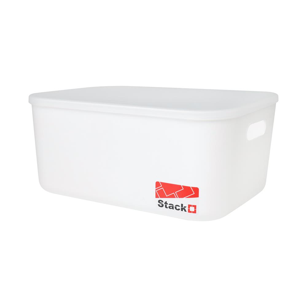 กล่องฝาปิด STACKO 63493 M CALLA 26x37x16 ซม. สีขาว