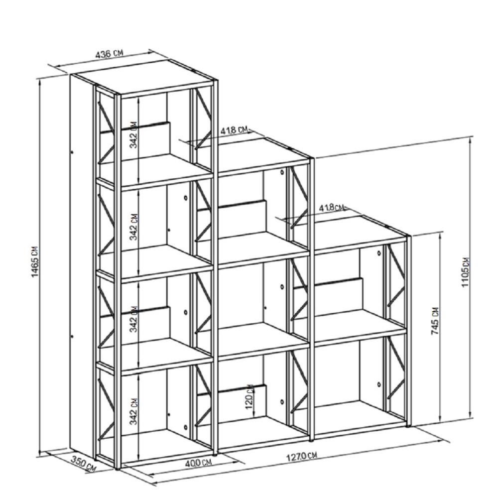 ชั้นวางของ 9 ช่อง FURDINI METRO สี PINE