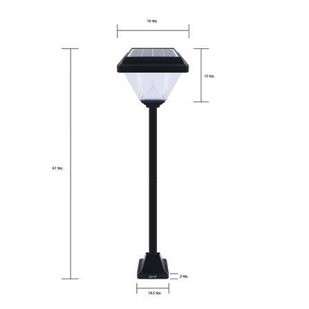 ไฟหัวเสา SOLAR EVE 595545 2 วัตต์ COOLWHITE DAYLIGHT WARMWHITE สีดำ_4