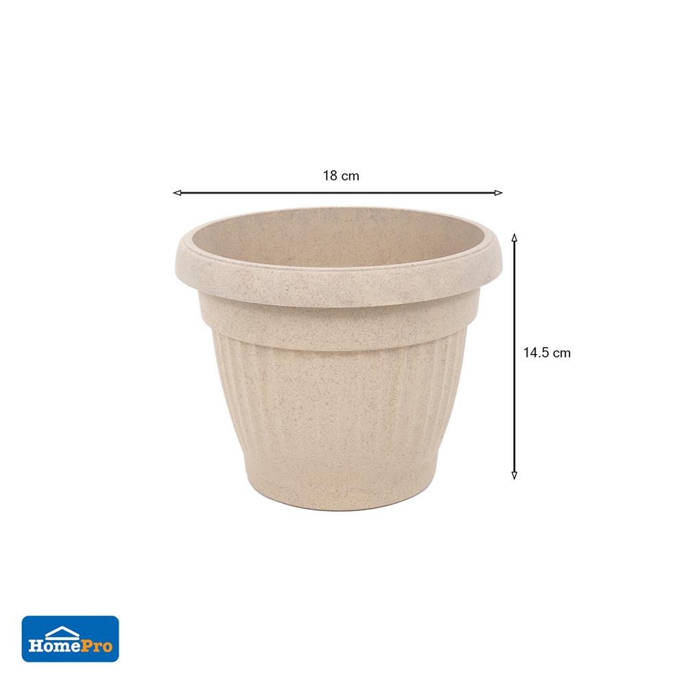 กระถางชีวภาพย่อยสลาย SPRING LOUIS 18 ซม. สีน้ำตาลอ่อน