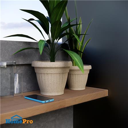 กระถางชีวภาพย่อยสลาย SPRING LOUIS 18 ซม. สีน้ำตาลอ่อน_3