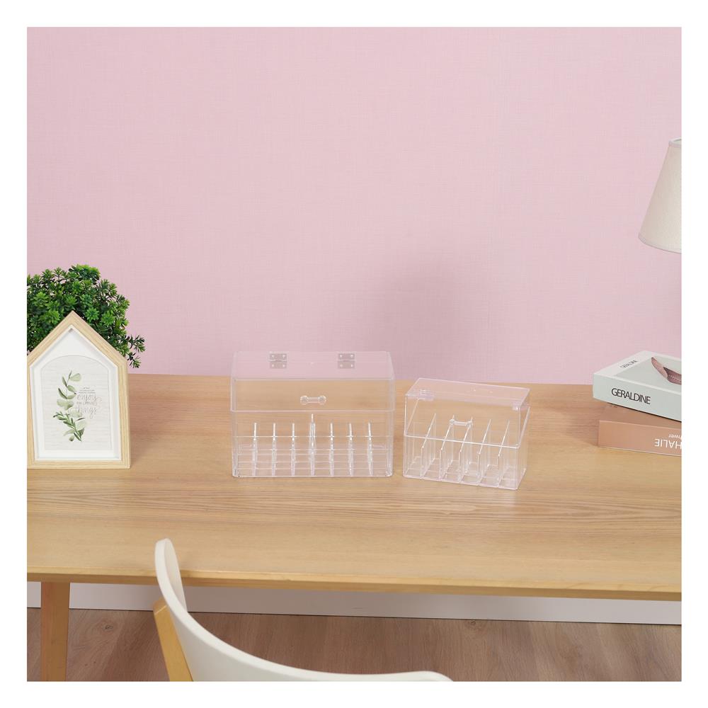 อุปกรณ์จัดเก็บเครื่องสำอาง ช่องใส่ลิปสติก 18 ช่อง STACKO GLOSSY 16.5x8.3x12.3 ซม. สีใส