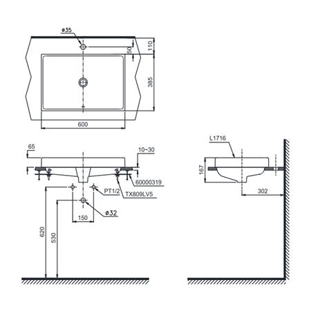 อ่างล้างหน้า TOTO L1716 สีขาว_1