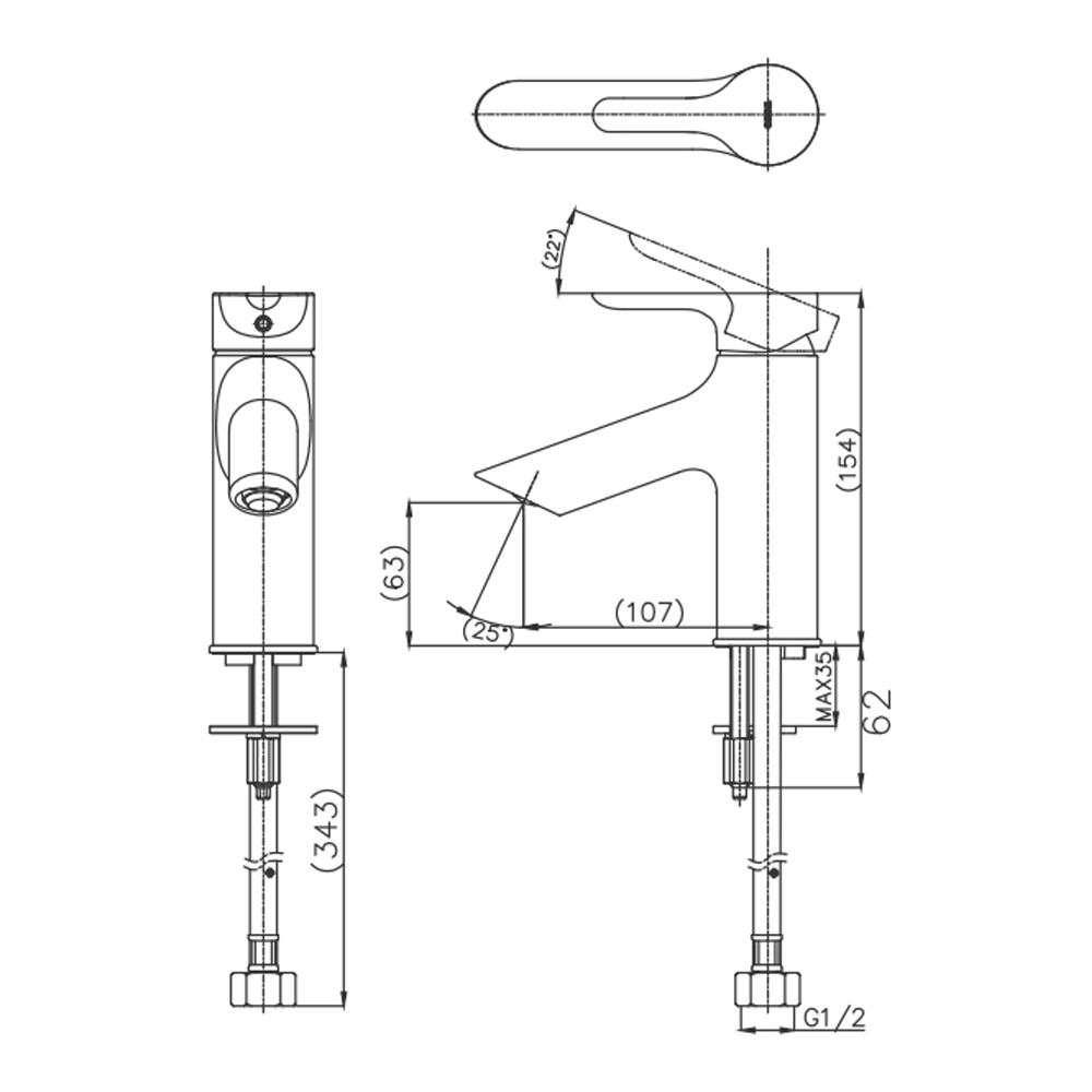 ก๊อกอ่างล้างหน้า TOTO TLS01103T สีโครม