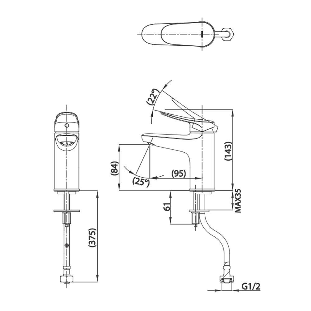 ก๊อกอ่างล้างหน้า TOTO TLS04101T สีโครม