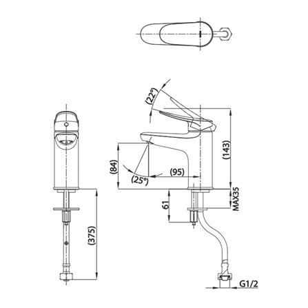 ก๊อกอ่างล้างหน้า TOTO TLS04101T สีโครม_1