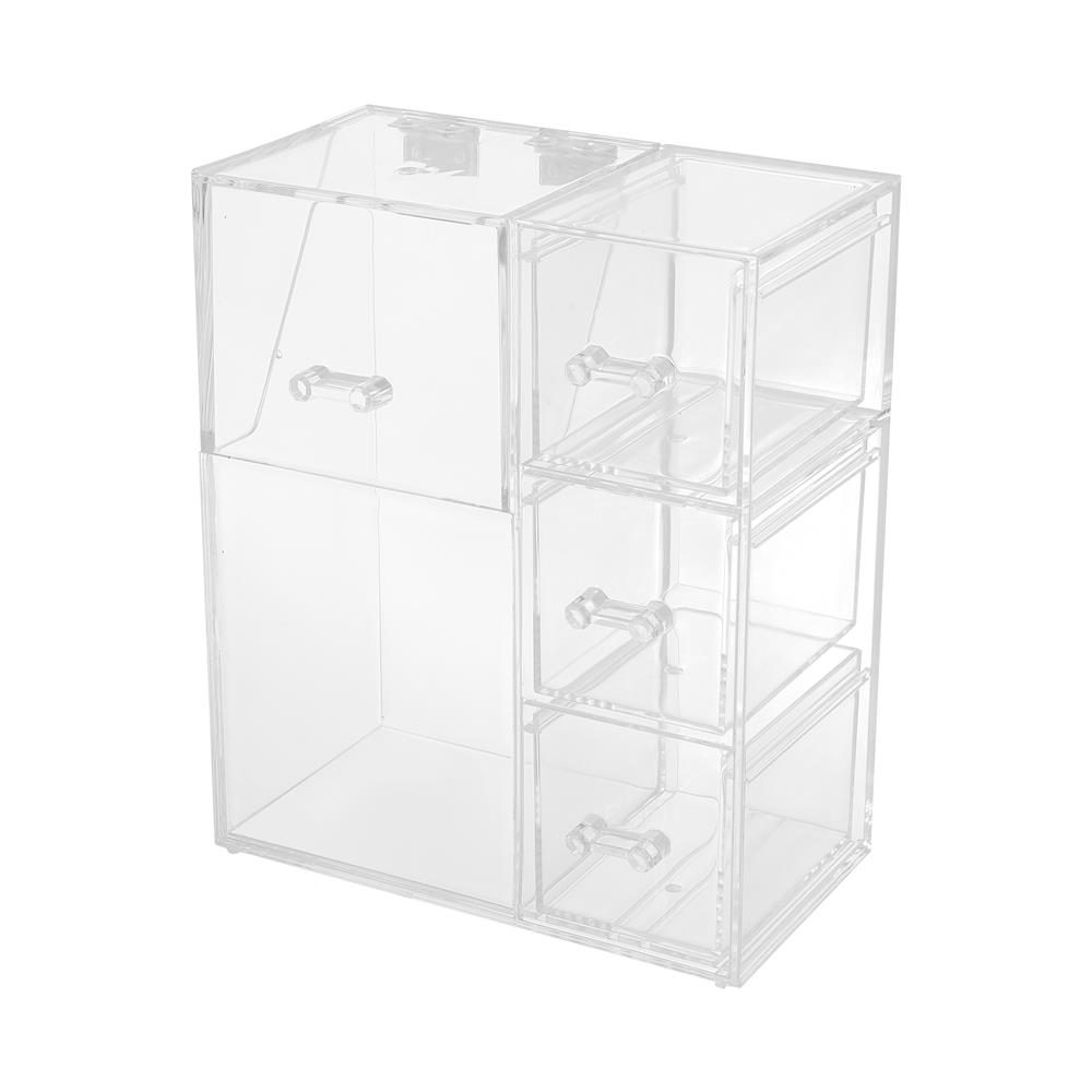 อุปกรณ์จัดเก็บเครื่องสำอาง 3 ลิ้นชัก STACKO GLOSSY 18x9.5x21 ซม. สีใส_0