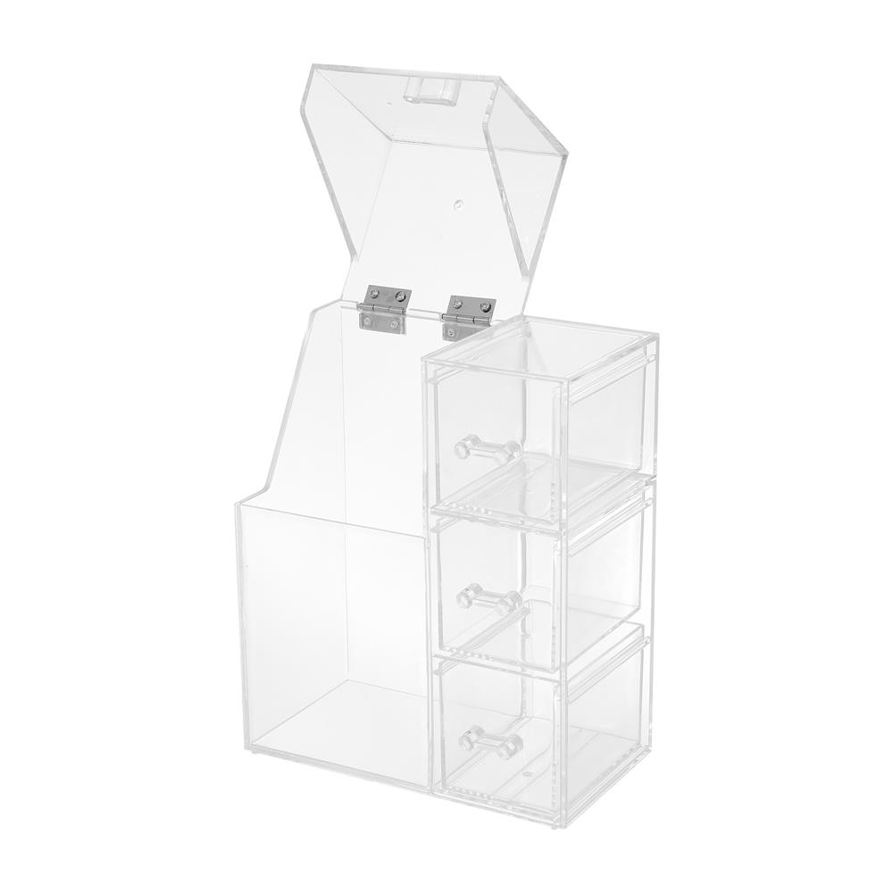 อุปกรณ์จัดเก็บเครื่องสำอาง 3 ลิ้นชัก STACKO GLOSSY 18x9.5x21 ซม. สีใส