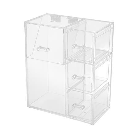 อุปกรณ์จัดเก็บเครื่องสำอาง 3 ลิ้นชัก STACKO GLOSSY 18x9.5x21 ซม. สีใส_1