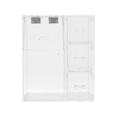 อุปกรณ์จัดเก็บเครื่องสำอาง 3 ลิ้นชัก STACKO GLOSSY 18x9.5x21 ซม. สีใส_2