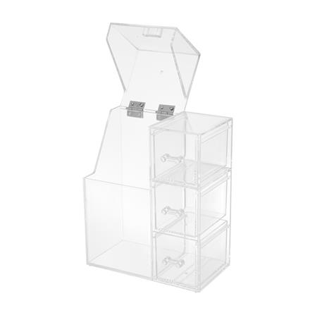 อุปกรณ์จัดเก็บเครื่องสำอาง 3 ลิ้นชัก STACKO GLOSSY 18x9.5x21 ซม. สีใส_3