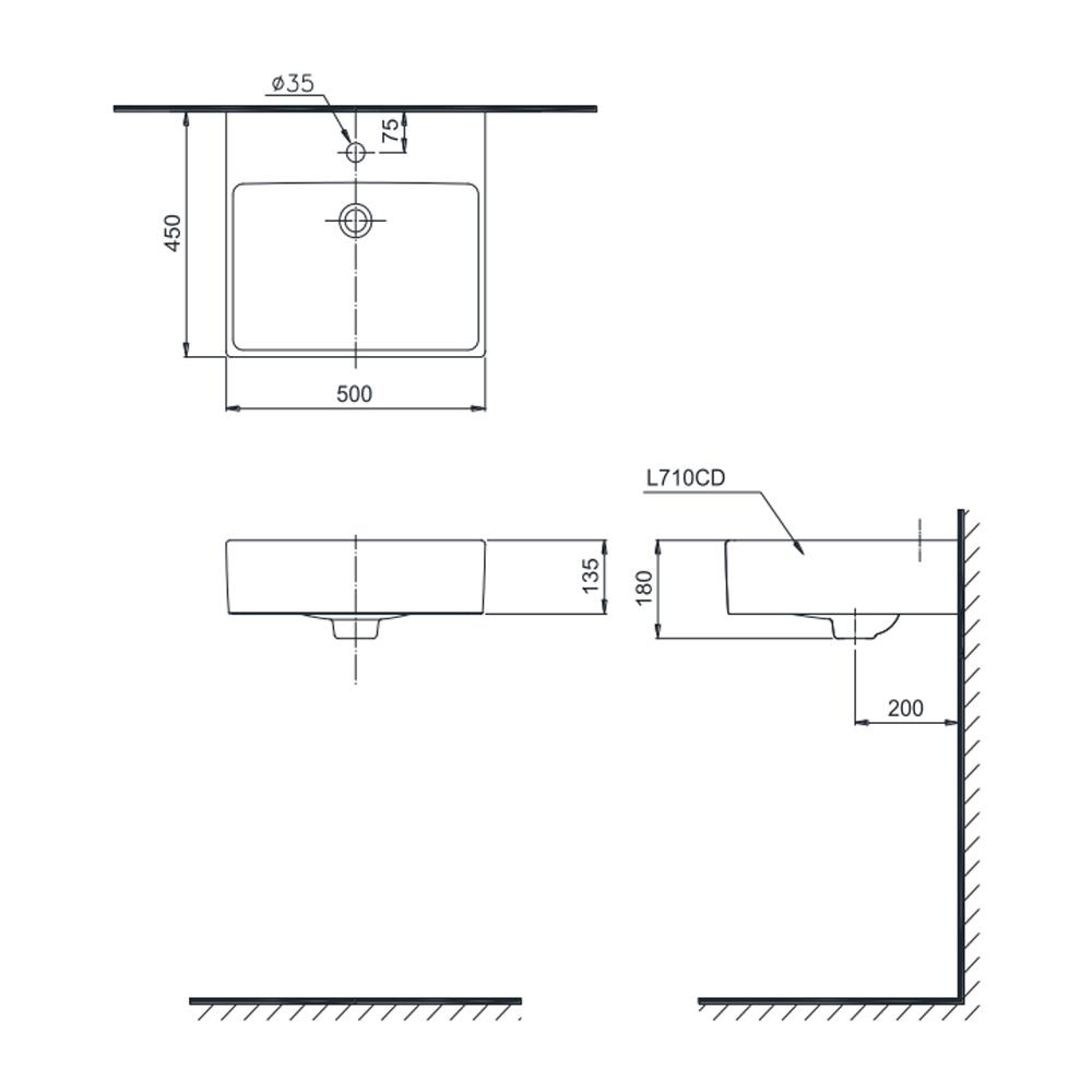 อ่างล้างหน้า TOTO L710CDX2 สีขาว