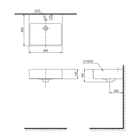 อ่างล้างหน้า TOTO L710CDX2 สีขาว_1