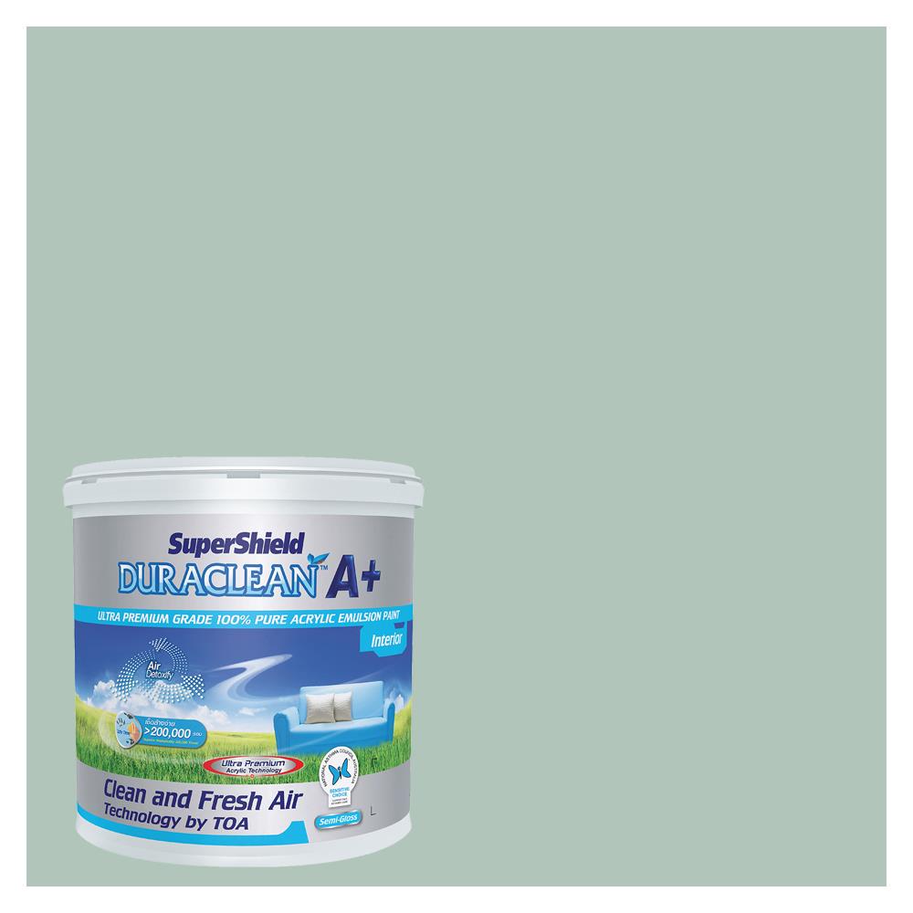 สีน้ำทาภายใน TOA SUPERSHIELD DURACLEAN A PLUS #8354 สี SOFT SPRUCE กึ่งเงา 2.5 แกลลอน