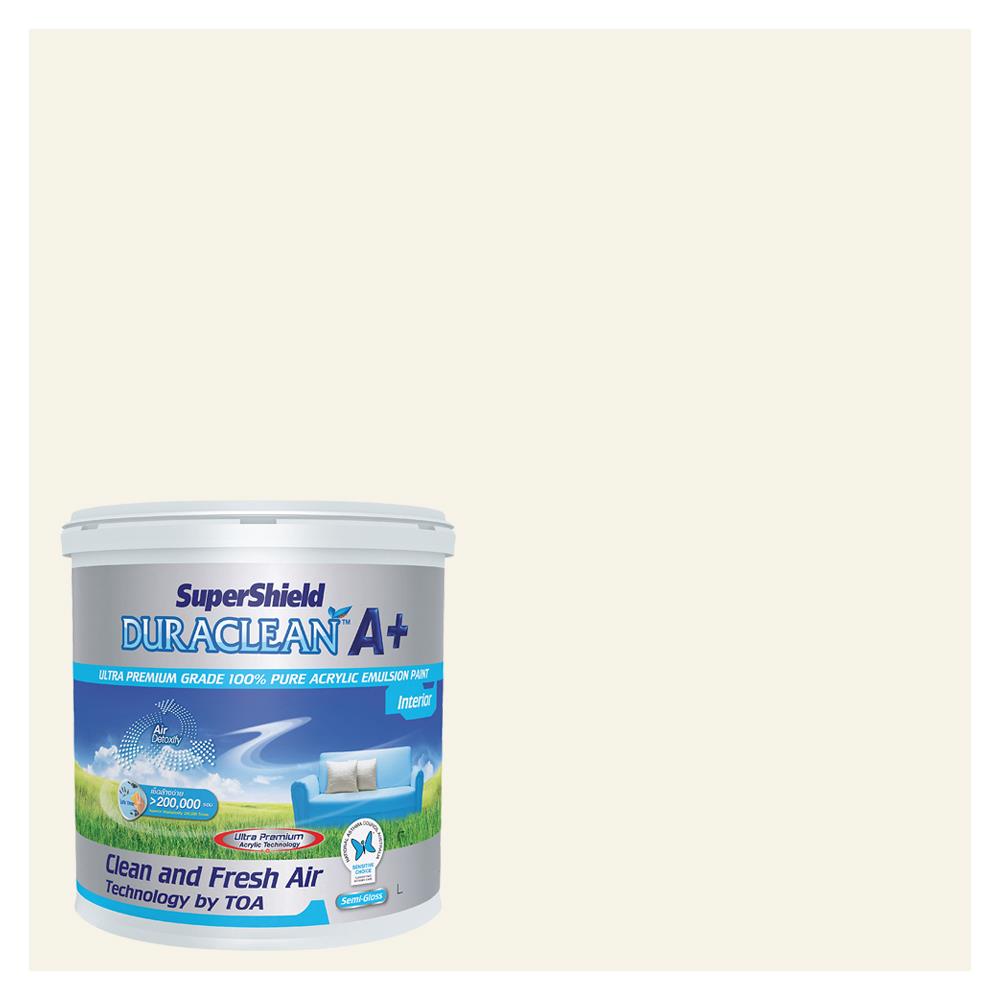 สีน้ำทาภายใน TOA SUPERSHIELD DURACLEAN A PLUS #8791 สี WARM CREAM กึ่งเงา 2.5 แกลลอน