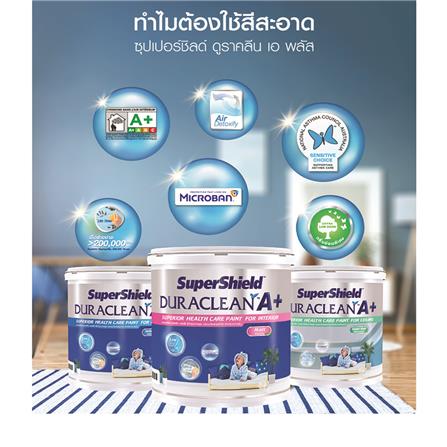 สีน้ำทาภายใน TOA SUPERSHIELD DURACLEAN A PLUS #8791 สี WARM CREAM กึ่งเงา 2.5 แกลลอน_3