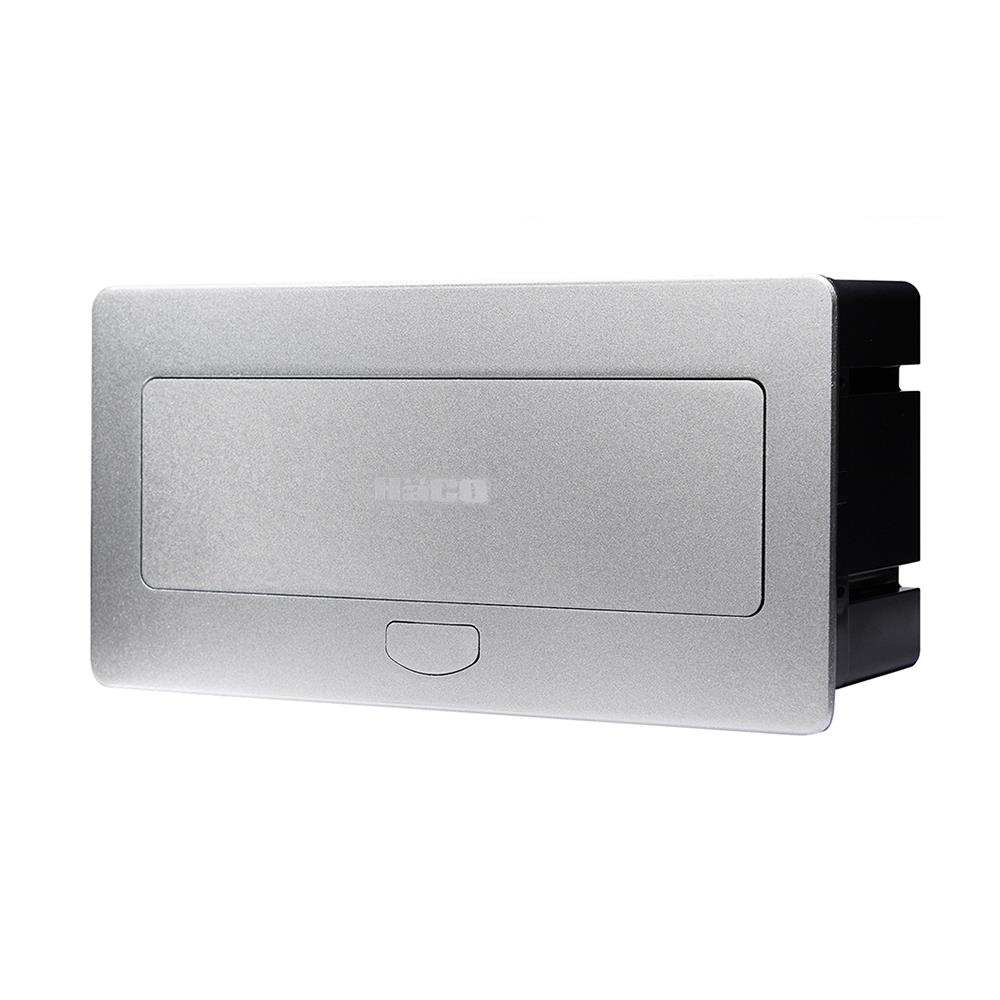 ชุดเต้ารับฝังพื้นอะลูมิเนียม 6 ช่อง HACO HTT-516S/P-E2 สีเงิน