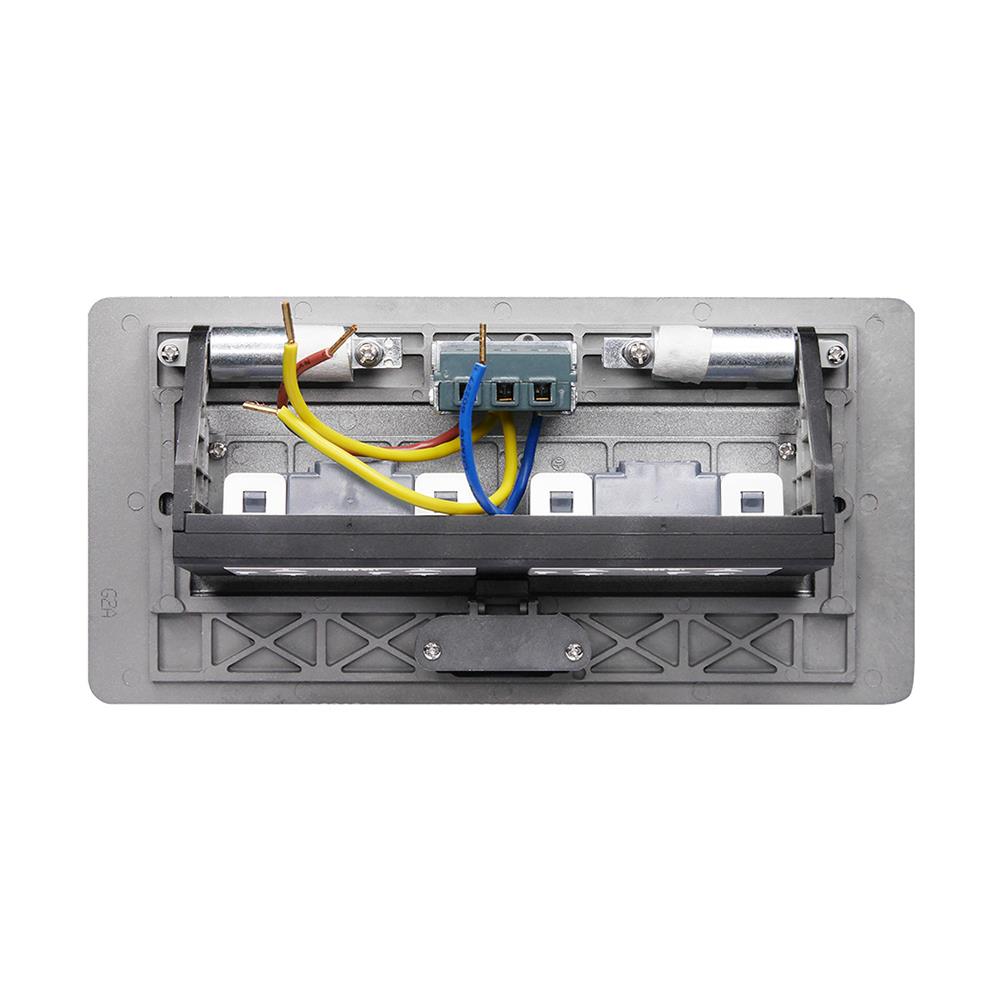 ชุดเต้ารับฝังพื้นอะลูมิเนียม 6 ช่อง HACO HTT-516S/P-E2 สีเงิน