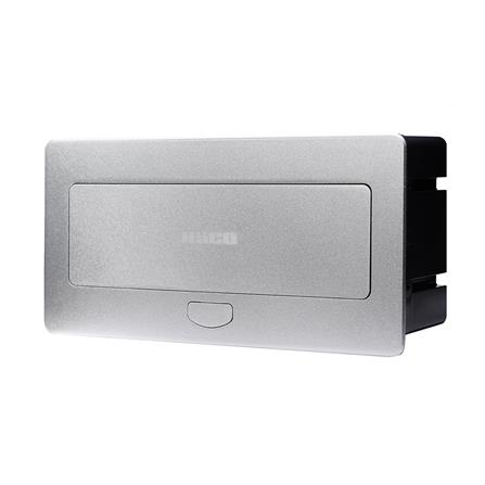 ชุดเต้ารับฝังพื้นอะลูมิเนียม 6 ช่อง HACO HTT-516S/P-E2 สีเงิน_2