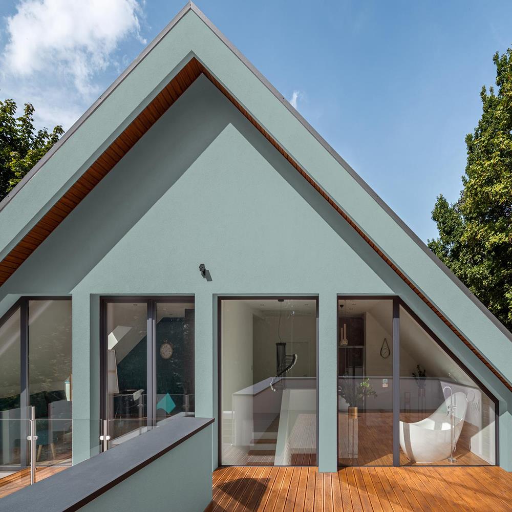 สีน้ำทาภายนอก TOA 4 SEASONS ADVANCE 8344 สี MYSTIC LAKE กึ่งเงา 2.5 แกลลอน