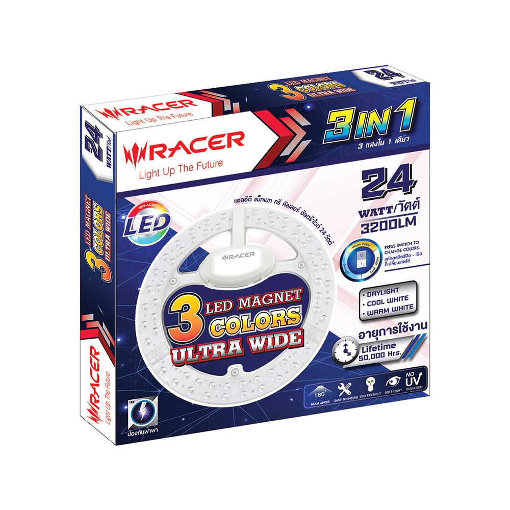 หลอด LED RACER MAGNET 3 COLORS ULTRA WIDE 24 วัตต์ COOLWHITE DAYLIGHT WARMWHITE