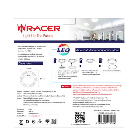 หลอด LED RACER MAGNET 3 COLORS ULTRA WIDE 24 วัตต์ COOLWHITE DAYLIGHT WARMWHITE_4