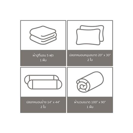 ชุดผ้าปูที่นอน 5 ฟุต (ชุด 6 ชิ้น) PREMIER SATIN ROYAL TOUCH SPC054_5