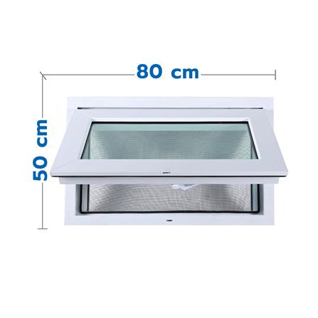 หน้าต่างบานเปิดกระทุ้ง UPVC มุ้ง HOFFEN 80X50 ซม. ...
