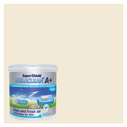 สีน้ำทาภายใน TOA SUPERSHIELD DURACLEAN A PLUS #8516 สี COTTAGE WHITE กึ่งเงา 2.5 แกลลอน_0
