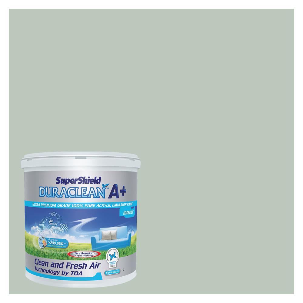 สีน้ำทาภายใน TOA SUPERSHIELD DURACLEAN A PLUS #8370 สี RAIN MIST กึ่งเงา 2.5 แกลลอน
