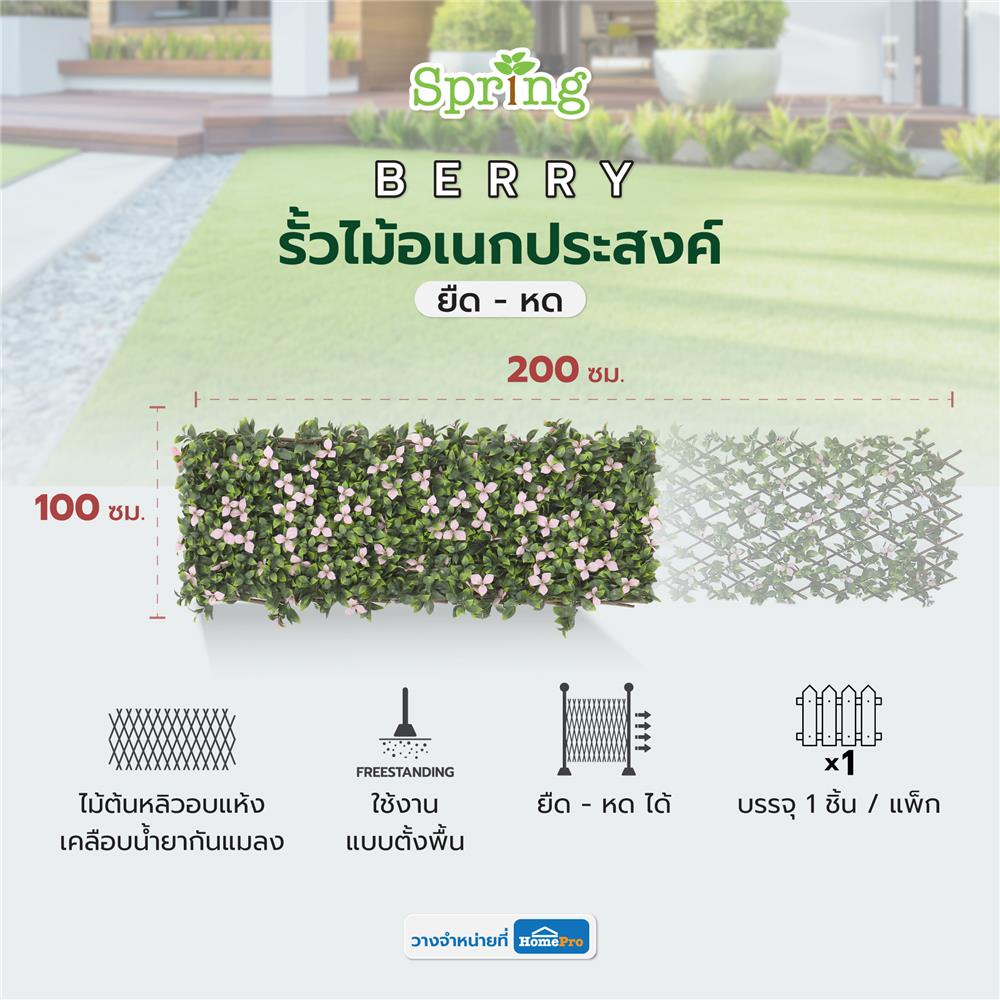 รั้วไม้อเนกประสงค์ ยืด-หด SPRING BERRY 200x100 ซม.