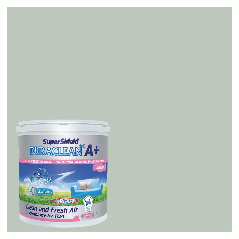 สีน้ำทาภายใน TOA SUPERSHIELD DURACLEAN A PLUS #8370 สี RAIN MIST ด้าน 2.5 แกลลอน