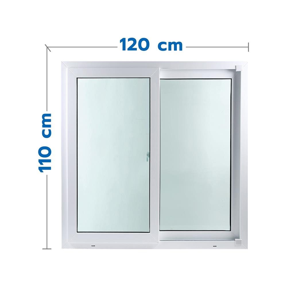 หน้าต่างบานเลื่อน UPVC S-S มุ้ง HOFFEN 120X110 ซม. สีขาว