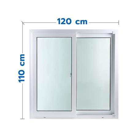 หน้าต่างบานเลื่อน UPVC S-S มุ้ง HOFFEN 120X110 ซม. สีขาว_0