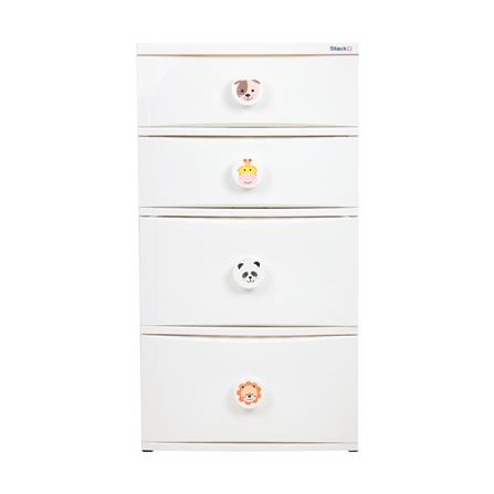 ตู้ลิ้นชัก 4 ชั้น STACKO C12 56X45X105 ซม. ANIMAL สีขาว_1