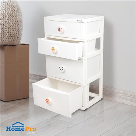 ตู้ลิ้นชัก 4 ชั้น STACKO C12 56X45X105 ซม. ANIMAL สีขาว_4