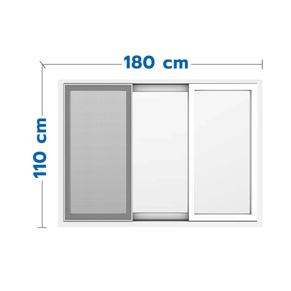 หน้าต่างบานเลื่อน UPVC S-F-S มุ้ง HOFFEN PRO 180X110 ซม. สีขาว