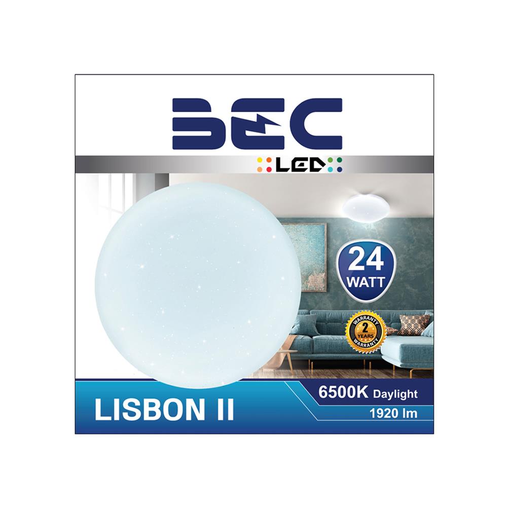 ไฟเพดาน LED BEC LISBON II 15 นิ้ว 24 วัตต์ DAYLIGHT สีขาว