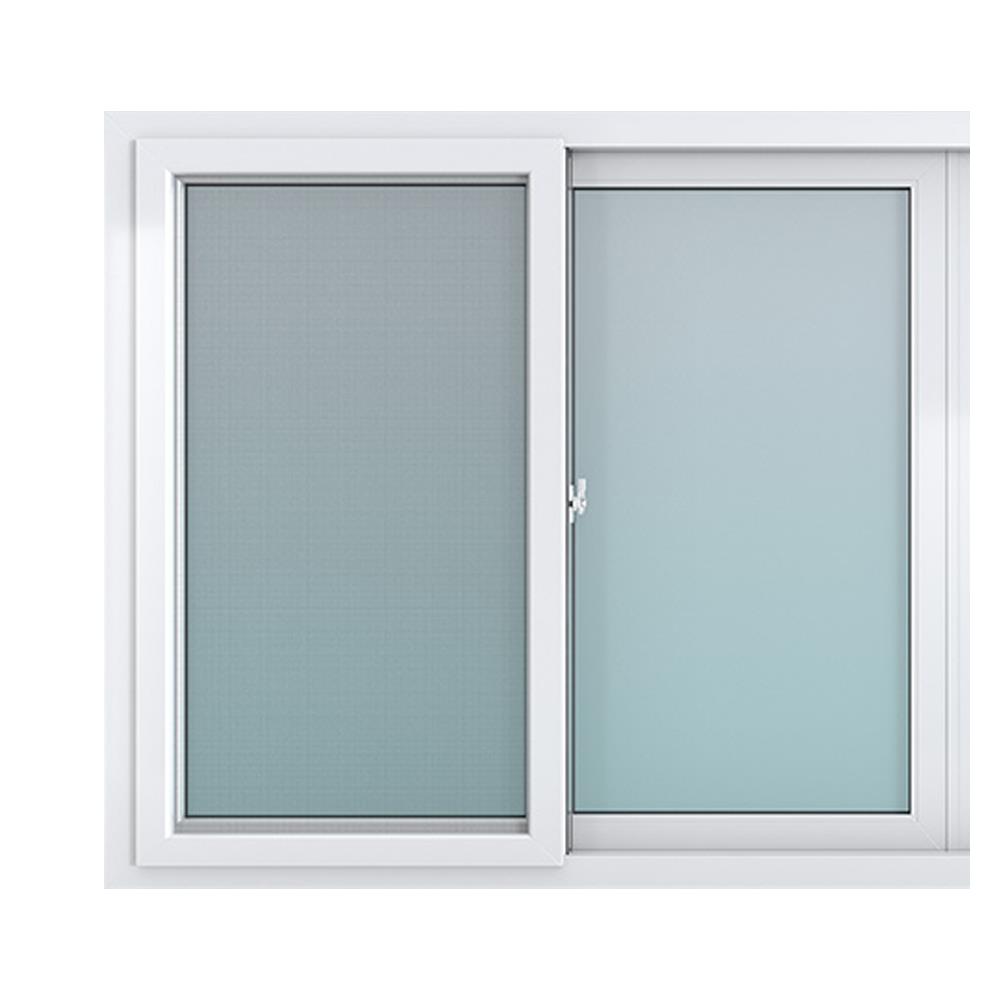 หน้าต่างบานเลื่อน UPVC F-S-S-F มุ้ง HOFFEN PRO 240X110 ซม. สีขาว