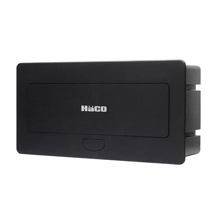 ชุดเต้ารับฝังพื้นอะลูมิเนียม HACO 6 ช่อง HACO HTT-516B/P-E2 สีดำ_2