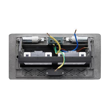 ชุดเต้ารับฝังพื้นอะลูมิเนียม HACO 6 ช่อง HACO HTT-516B/P-E2 สีดำ_4